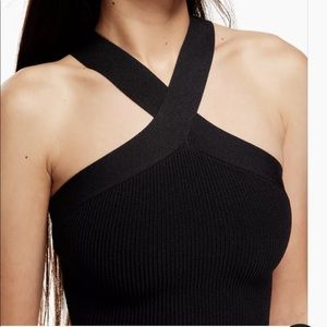 Aritzia Sculpt knit cross cross crop top